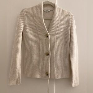 Vince cropped cardigan cream wool & cashmere sweater - size XXS